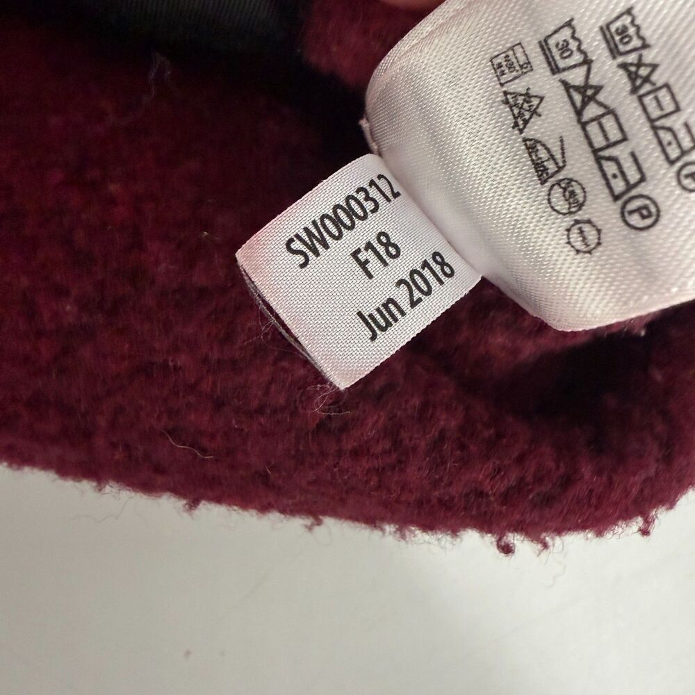 Smartwool Hudson Trail Full Zip Fleece Hoodie Sweater Wool Burgundy Womens Small - Picture 8 of 11